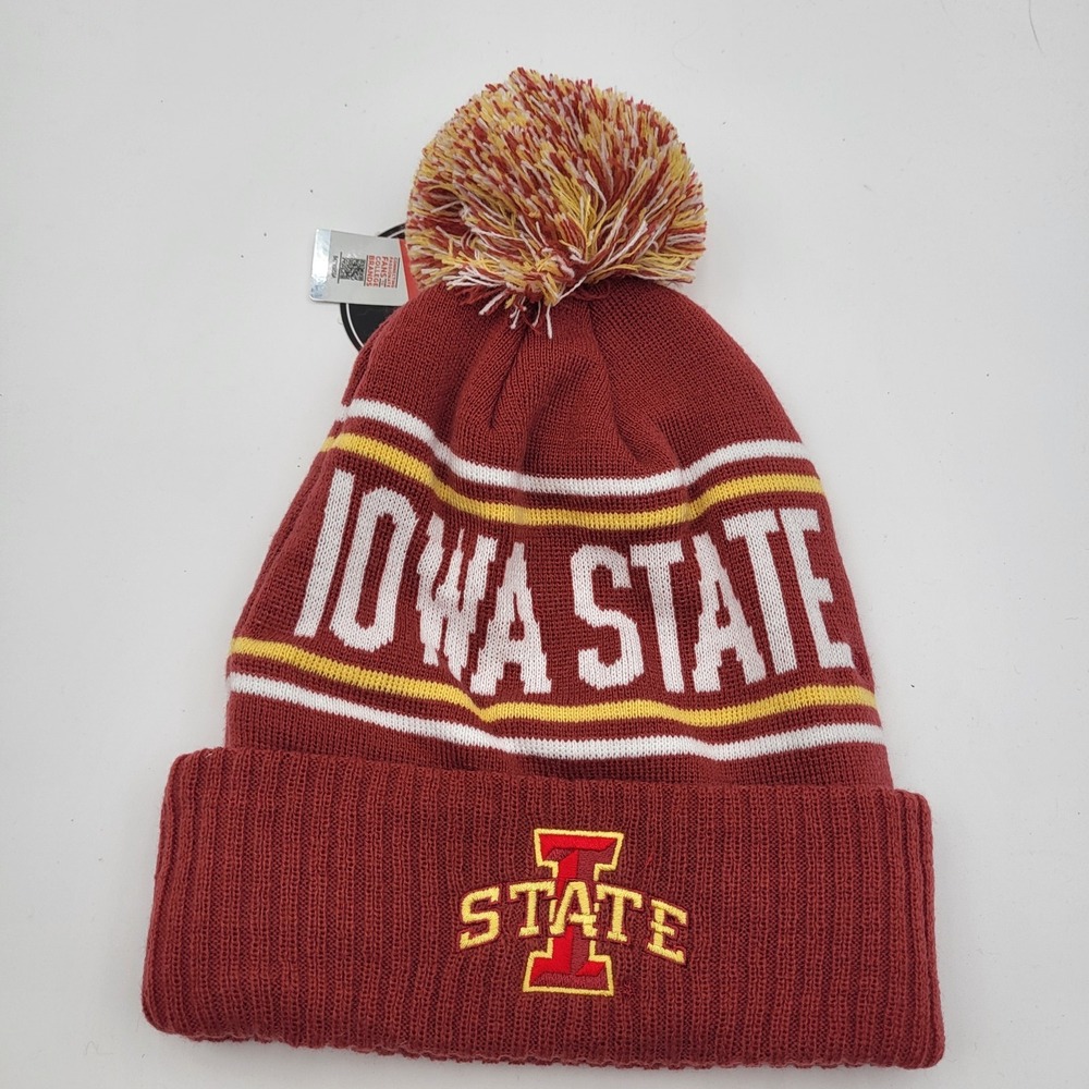 Iowa State Cyclones Captivating Cuffed Pom Stocking Hat Beanie Red